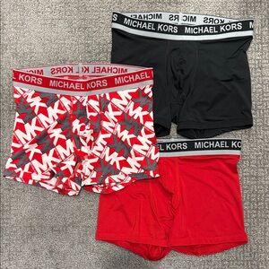 Michael Kors Black, Red, and Patterned Boxer Briefs